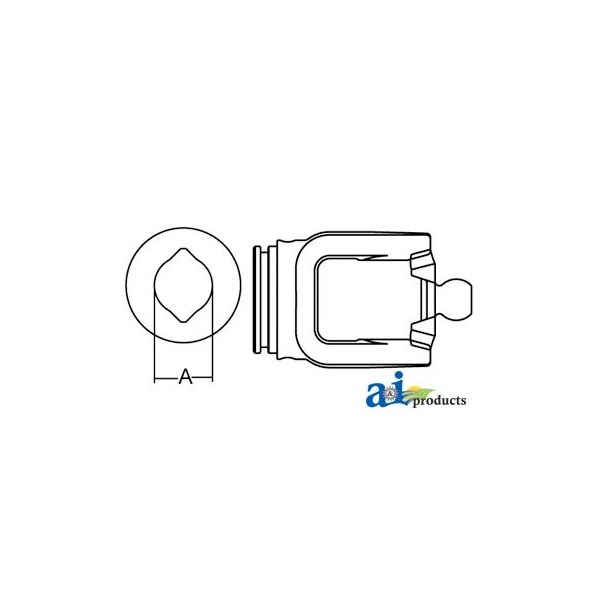 80 Outer Profile CV Yoke-Implement End 4.5 x2.2 x2.2